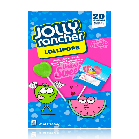 Jolly Rancher Valentine Exchange Lollipops Pack of 20 (260g)