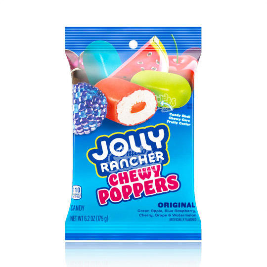 SHORT DATED-Jolly Rancher Chewy Poppers Peg Bag 175g (Best Before: 06/2026)