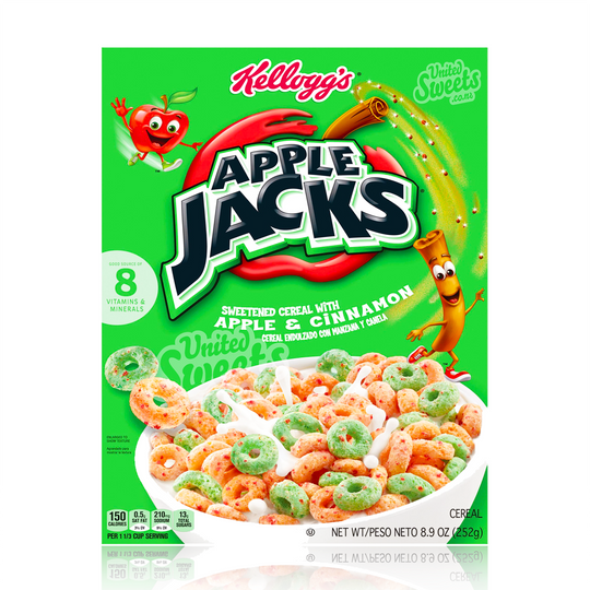 Kellogg's Apple Jacks Sweetened Cereal With Apple & Cinnamon 252g (BEST BEFORE: 24/05/2025)