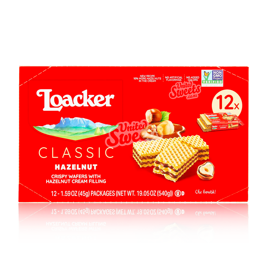 Loacker Classic Hazelnut (Napolitaner) Wafer Bars - 12 Pack (540g) AU Made