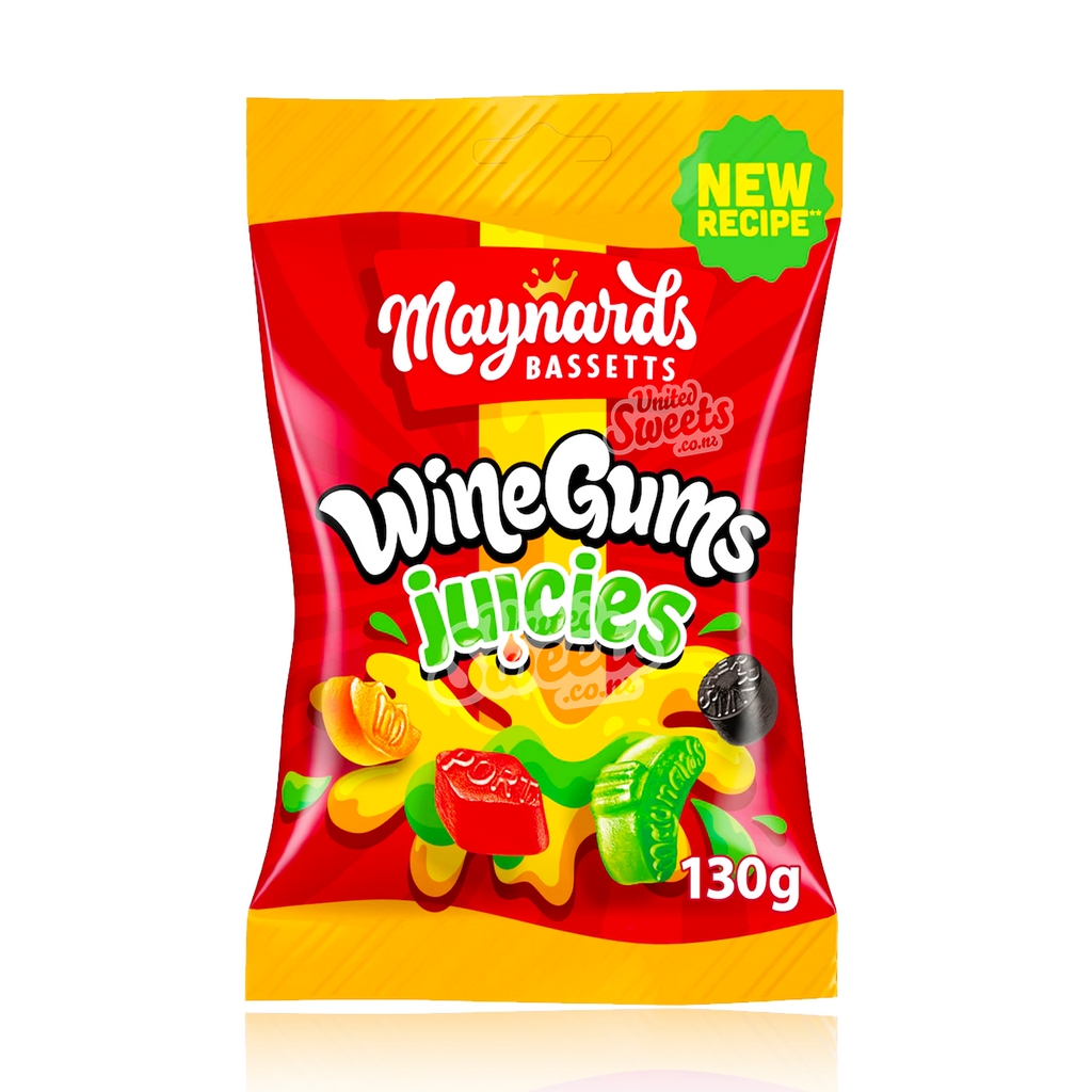 Maynards Bassetts Wine Gums Juicies Peg Bag 130g (UK MADE) BEST BEFORE: 19/06/2026