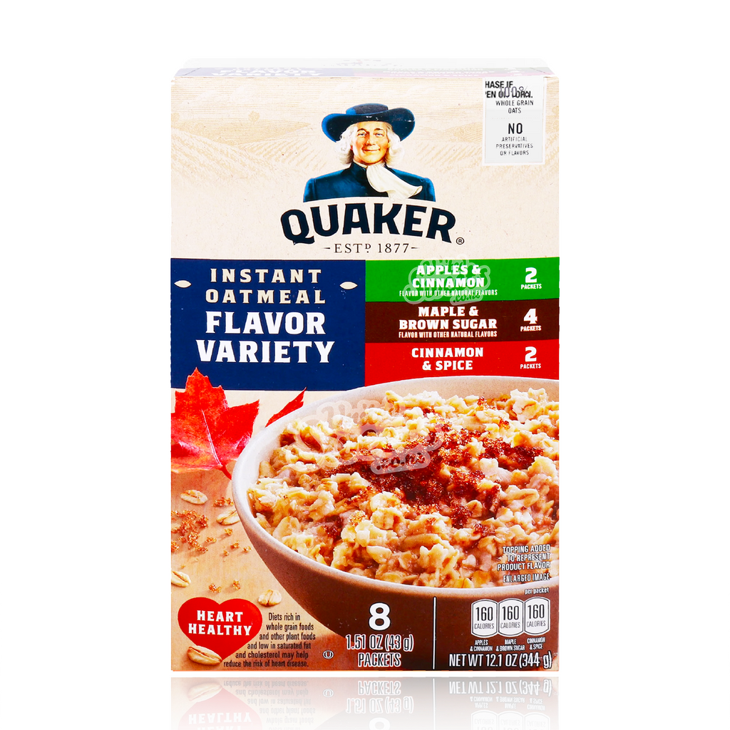 Quaker Oats VARIETY Instant Oats 8 Pack Box 344g