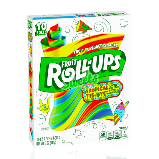 Fruit Roll-Ups Tropical Tie-Dye 10 Pack 141g (BB:28/9/24)