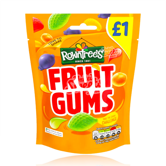 Rowntree's Fruit Gums Peg Bag 120g (UK Made)