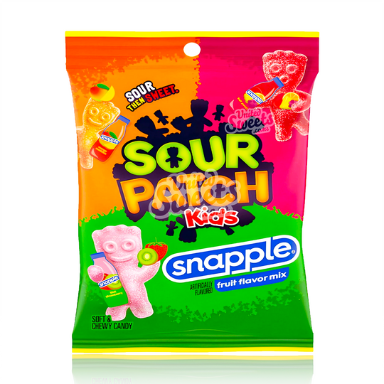 DATED- Sour Patch Kids Snapple Peg Bag 102g (Made In Canada) BEST BEFORE: 05/2025