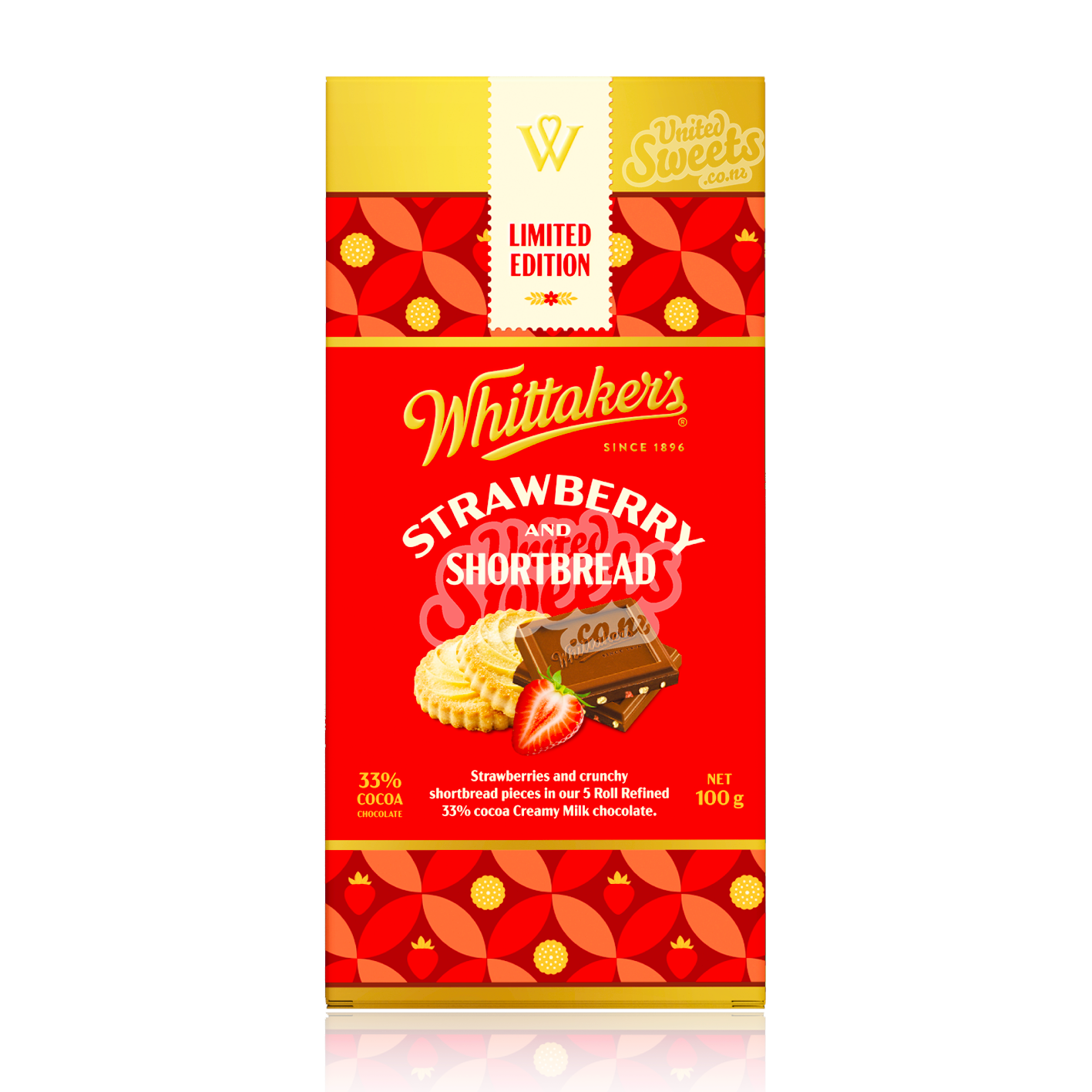 Whittaker’s Strawberry and Shortbread Milk Chocolate 100g (Limited Edi ...