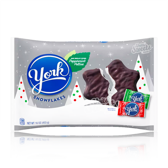 York Snowflakes Dark Chocolate Peppermint Patties 453g (Best Before: 08/2025)