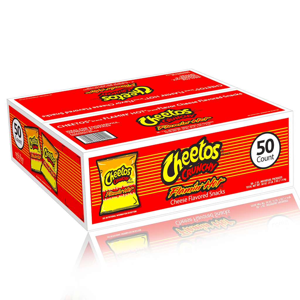 American Cheetos Flamin' Hot Crunchy Small 28g 50 Pack Box BB 31/1/23