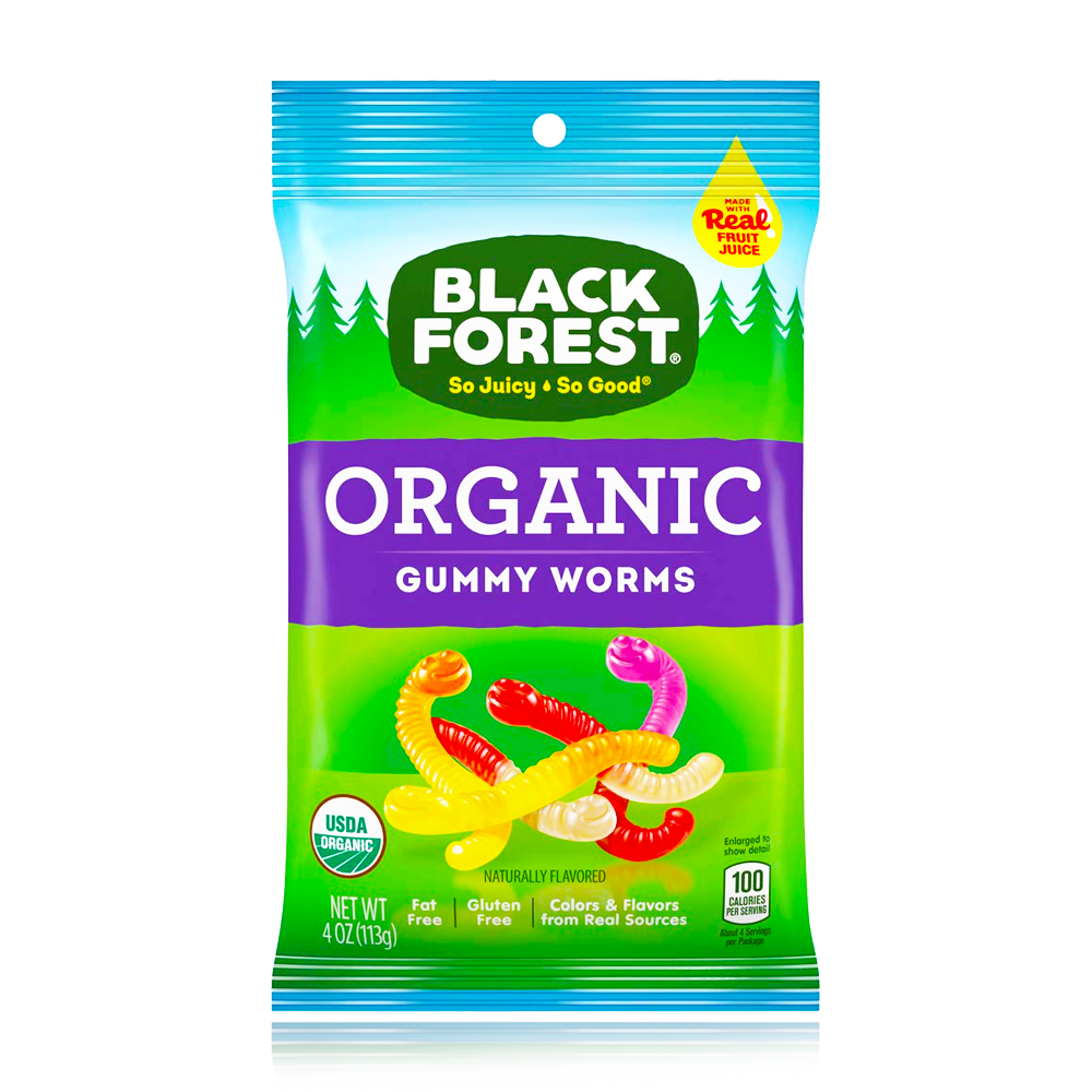 Black Forest Organic Gummy Worms 113g - Dated