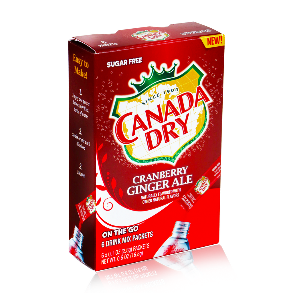Canada Dry Cranberry Ginger Ale Powder Drink Mix 6 Pack Box