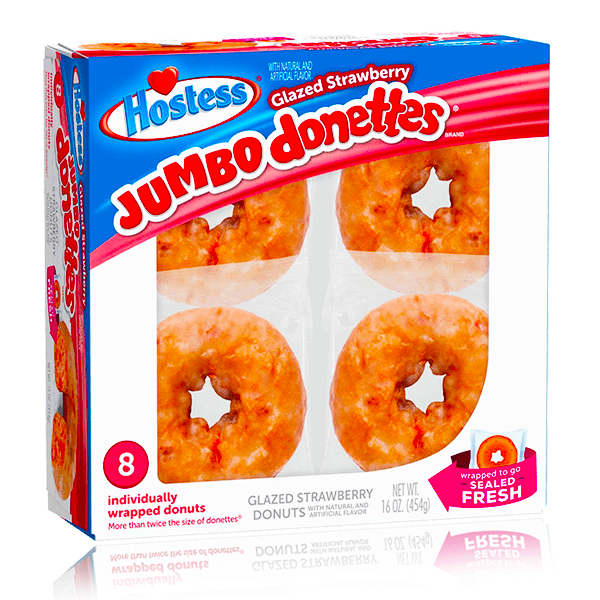 Hostess Jumbo Donettes Glazed Strawberry 8 Pack