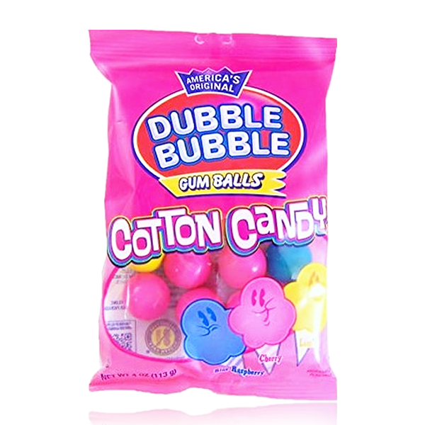Dubble Bubble Gum Balls Cotton Candy Peg Bag 113g