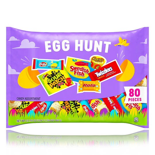 Hershey's Mondolez Egg Hunt Snack Size Variety Pack 80 Pieces