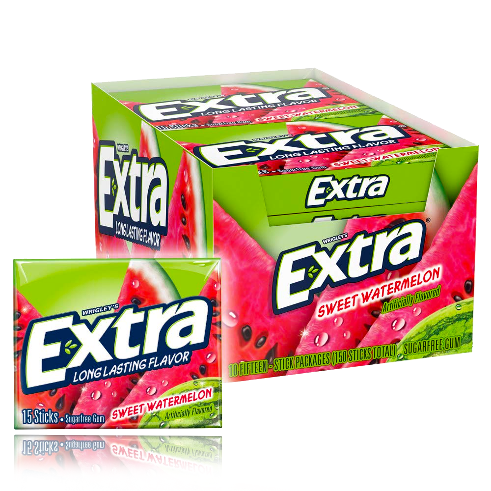 Wrigley's Extra Sweet Watermelon Chewing Gum 10 x 15 Sticks