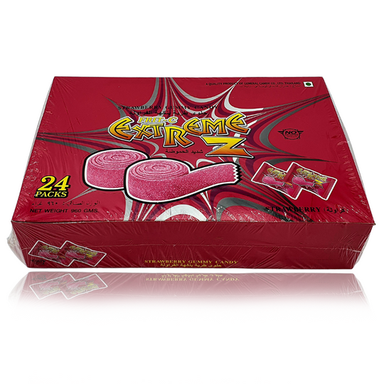 Extreme Z Gummy Candy Strawberry 24 Pack Box