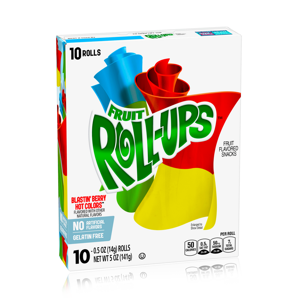 Fruit Roll-Ups Blastin Berry Hot Colours 10 Pack 141g