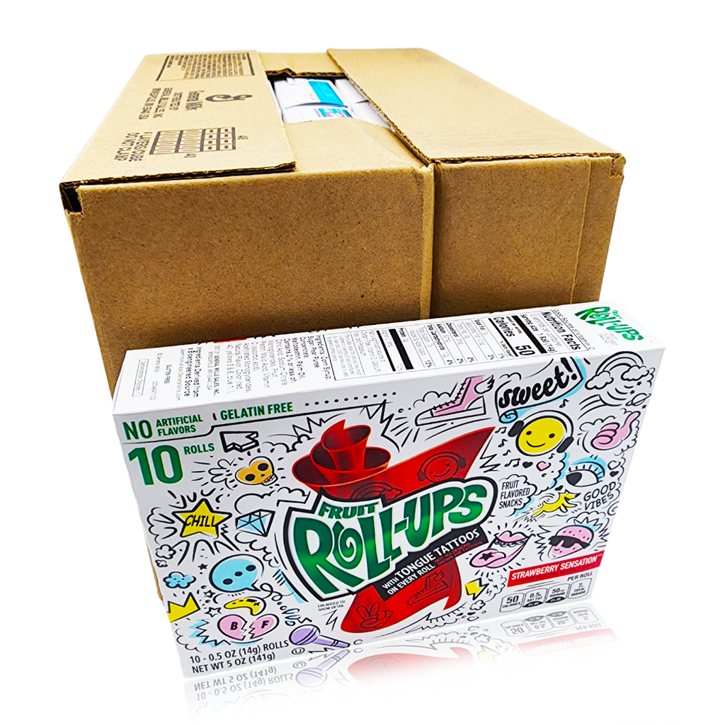 Fruit Roll-Ups Strawberry Sensation 10 x 10 Pack Box – United Sweets