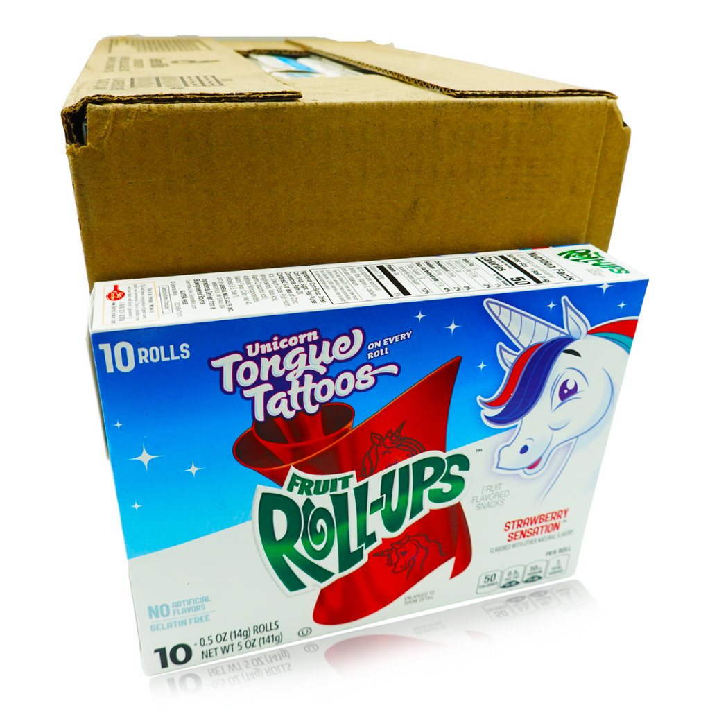 Fruit Roll-Ups Unicorn Tongue Tattoos 10 x 10 Pack Box BB 23 June 2022