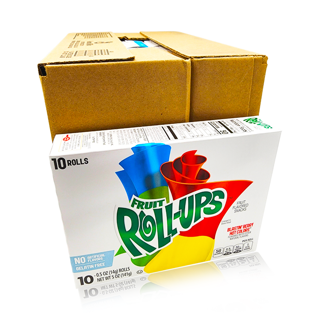 Fruit Roll-Ups Blastin Berry Hot Colours 10 x 10 Pack Box