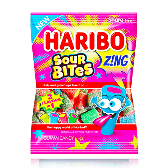 Haribo Sour Bites Zing Peg Bag 91g