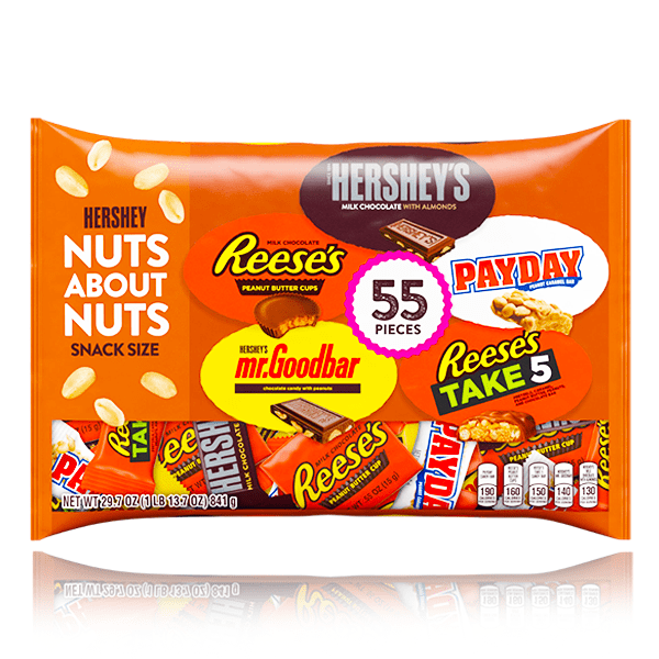Hershey's Nuts About Nuts Snack Size 55 Pieces