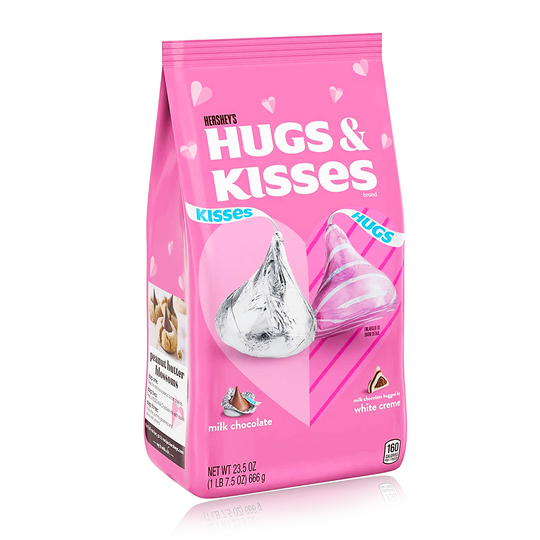 Hershey's Hugs & Kisses Milk Chocolate & White Creme Assorted XL Bag Limited Edition 666g
