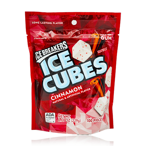 Ice Breakers Ice Cubes Gum Cinnamon Flavour 229g