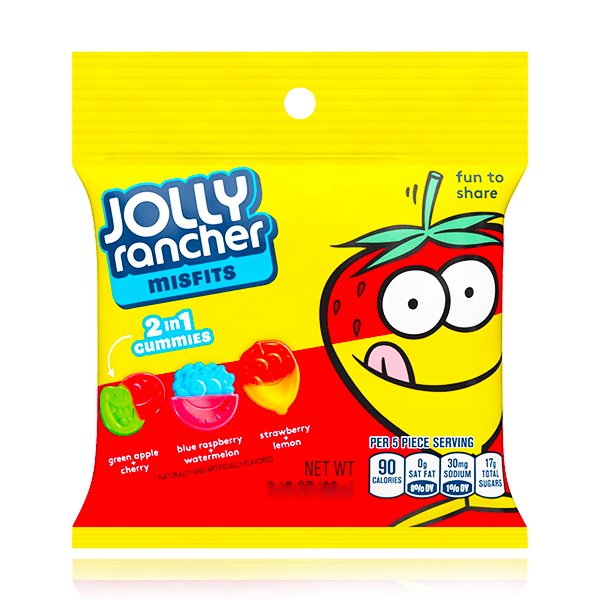 Jolly Rancher Misfits 2 In 1 Gummies Bag 92g