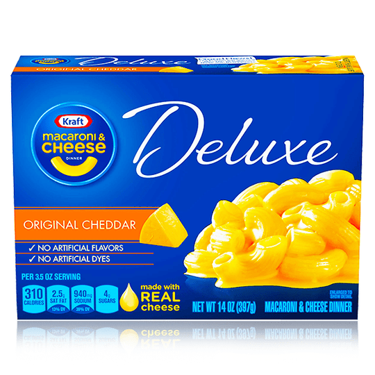 Kraft Mac And Cheese Deluxe Original Cheddar Box 397g