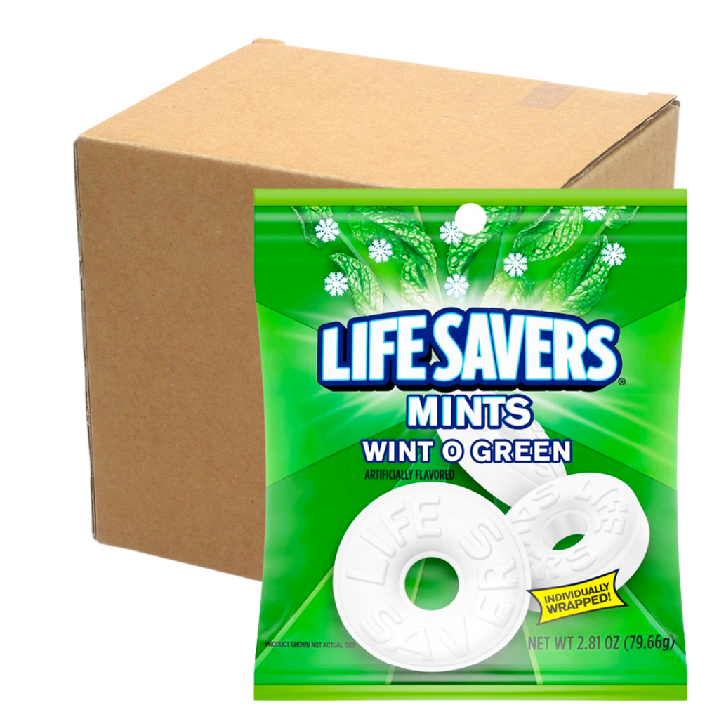 Lifesavers Mints Wint O Green Peg Bags 12 Pack Box