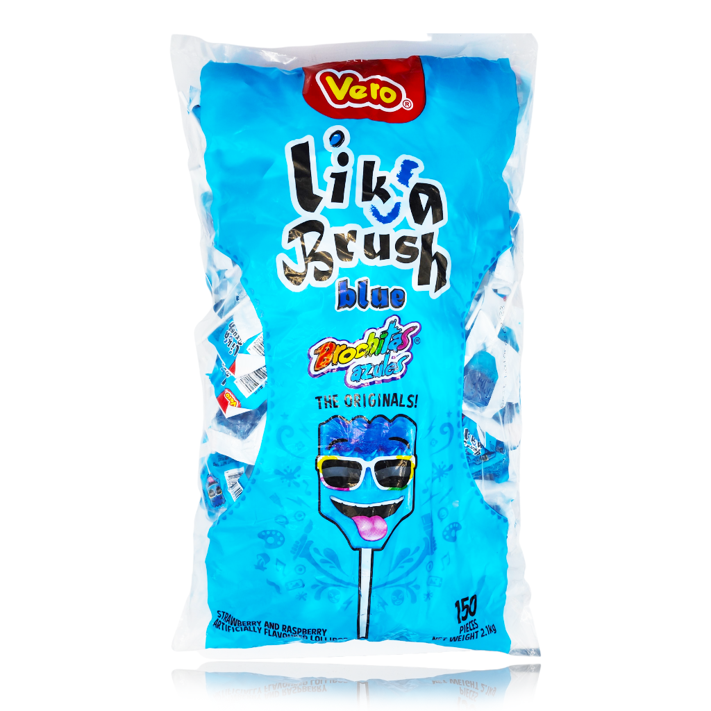Lik A Brush Blue Mouth Painter Lollipops XXXL 150 Pieces