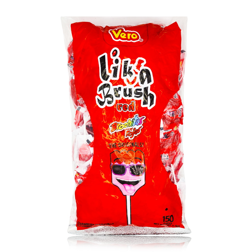 Lik A Brush Red Mouth Painter Lollipops XXXL 150 Pieces (Best Before: 01/2025)