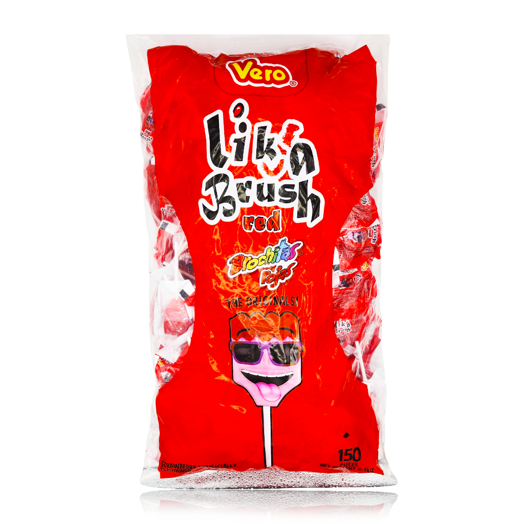 Lik A Brush Red Mouth Painter Lollipops XXXL 150 Pieces