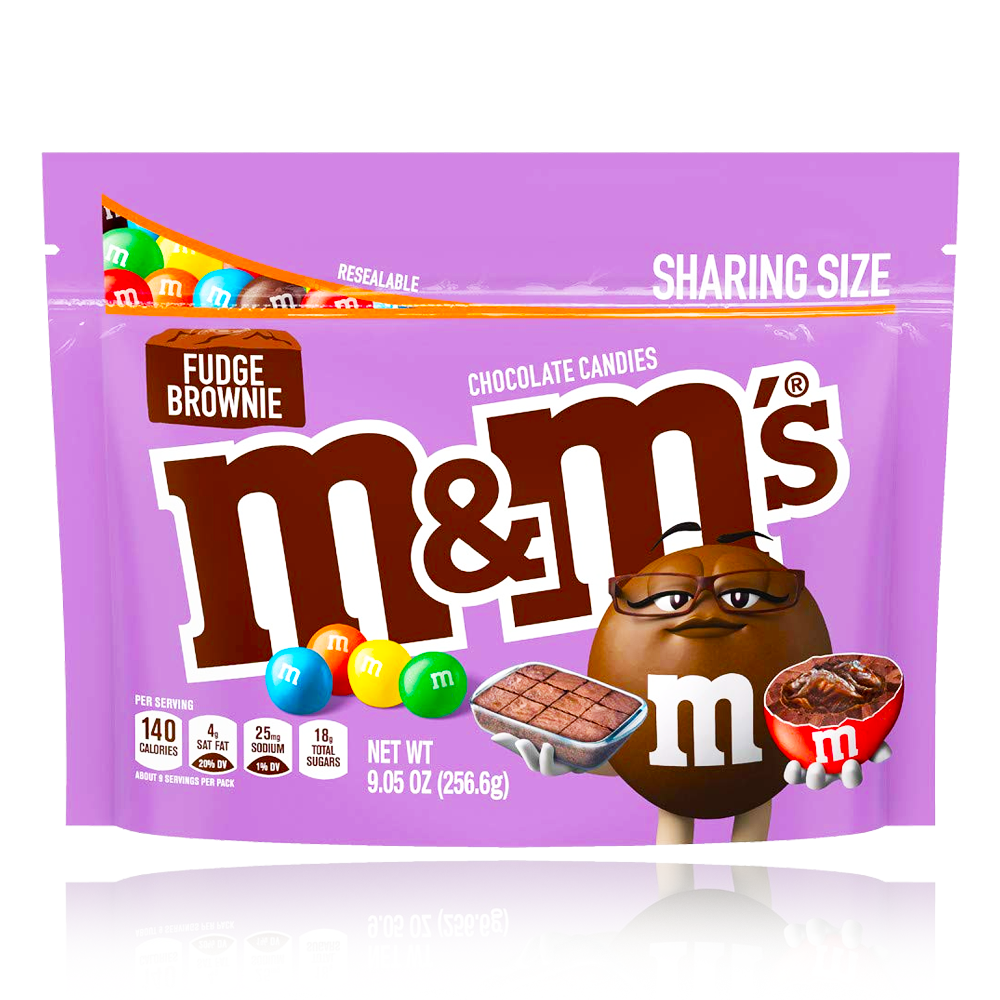 M&M's Fudge Brownie Large Resealable Bag 256g - Dated