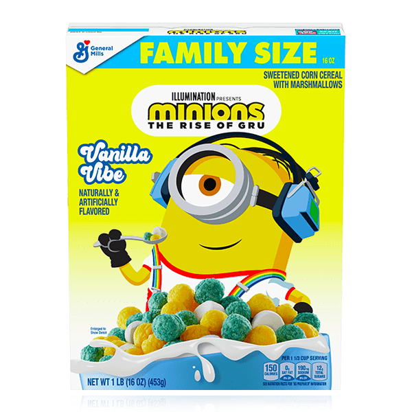 Minions The Rise Of Gru Vanilla Vibe Family Size Cereal 453g