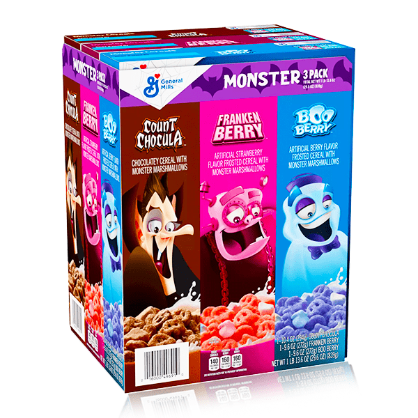 Monster 3 Pack Count Chocula, Franken Berry & Boo Berry