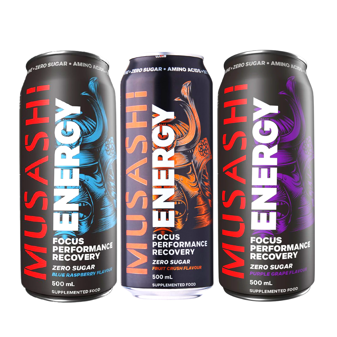 Musashi Energy Drink Assorted Flavours Cans United Sweets
