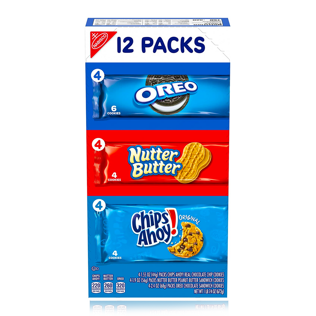 Nabisco Chips Ahoy Nutter Butter Oreo Variety Pack 12 Count