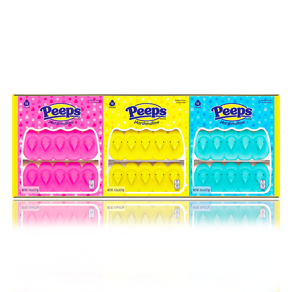 Peeps 45 Count Mega Pack Pink Yellow Blue