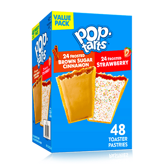 Poptarts Variety Pack Frosted Brown Sugar Cinnamon & Strawberry 48 Pack