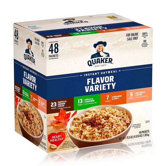 Quaker Instant Oatmeal 4 Flavour Variety Pack 48 Count 1.99kg
