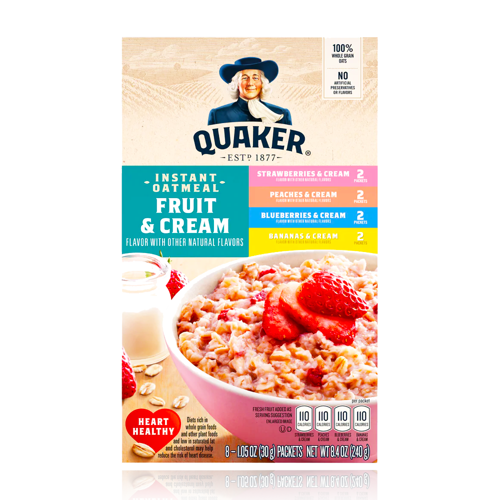 Quaker Oats Fruit & Cream Instant Oats 8 Pack Box