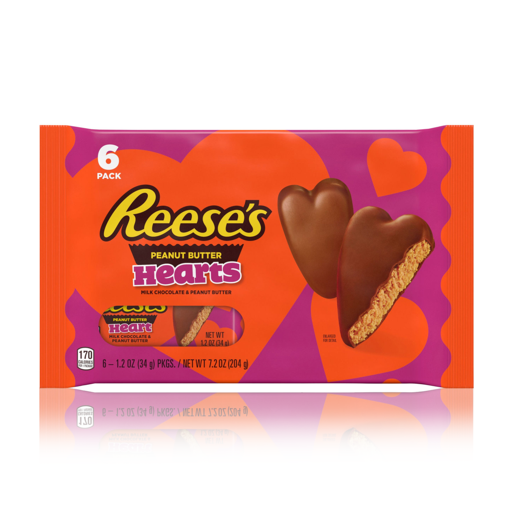Reese's Milk Chocolate Peanut Butter Heart 6 Pack 204g
