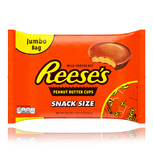 Reese's Peanut Butter Milk Chocolate Cups Snack Size Jumbo Bag 552g