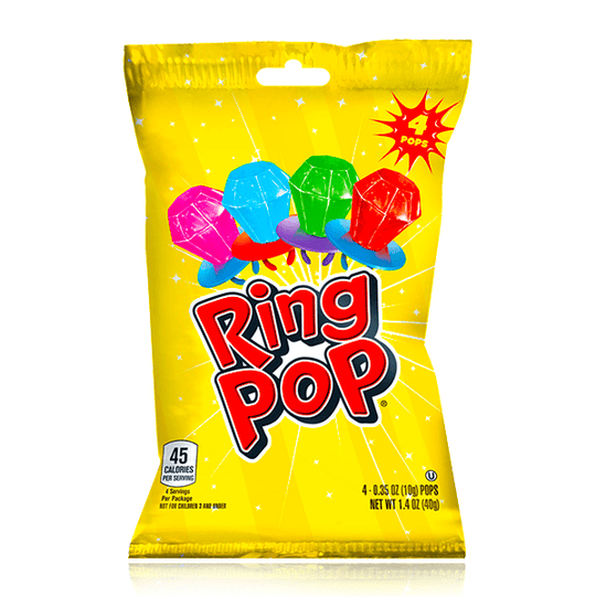 Ring Pop 4 Pops Peg Bag 40g