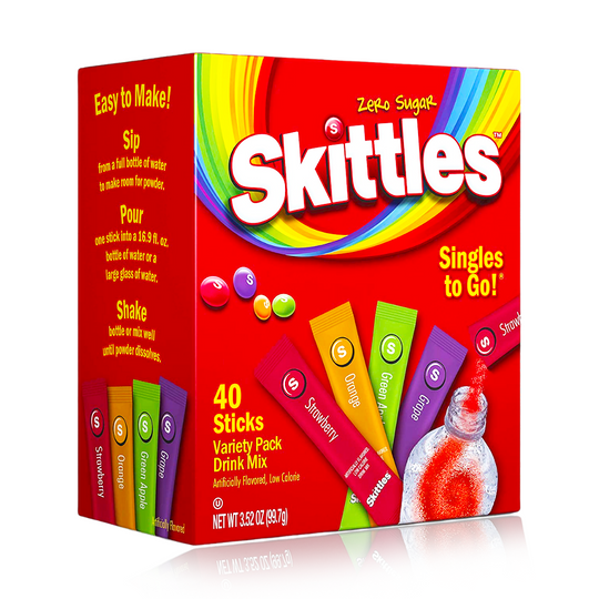 Skittles Zero Sugar Variety 40 Pack Drink Mix 99g