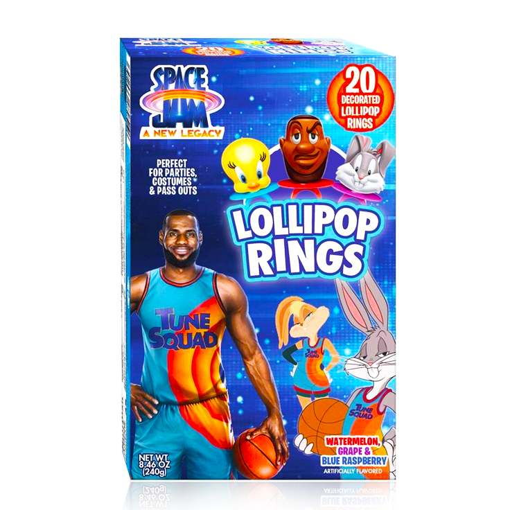 Space Jam Lollipop Rings 20 Count Limited Edition 240g