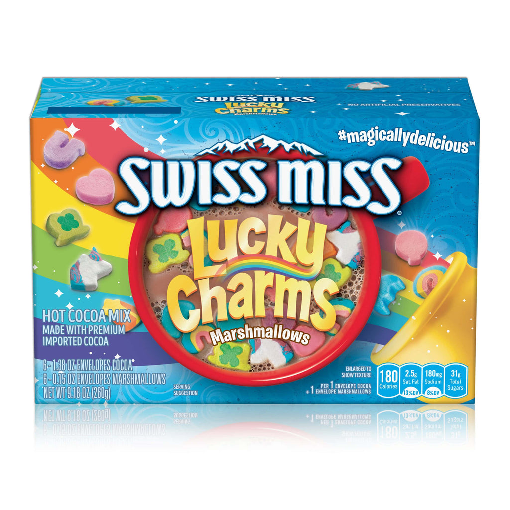 Swiss Miss Hot Chocolate With Lucky Charms Marshmallows 6 Pack Box