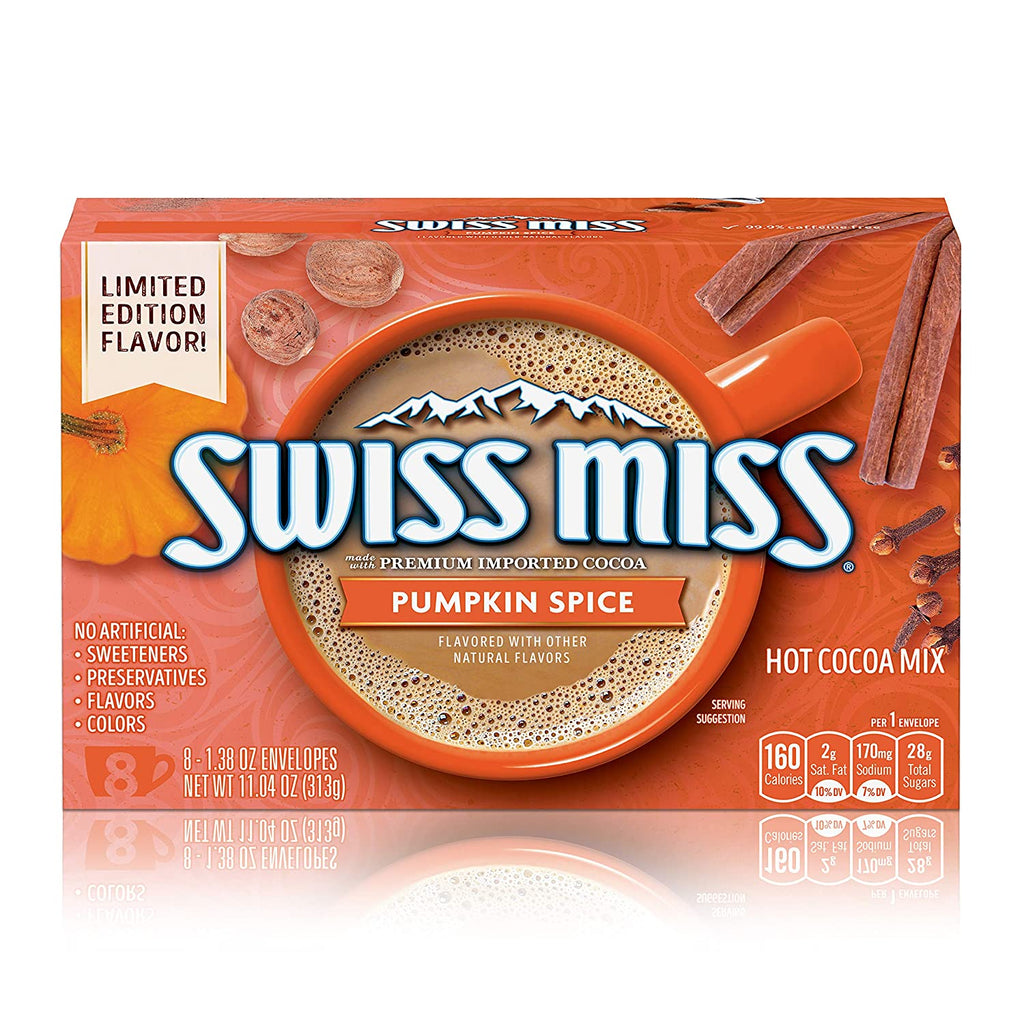 Swiss Miss Hot Chocolate Pumpkin Spice Flavour 8 Pack Box
