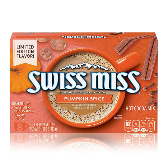 Swiss Miss Hot Chocolate Pumpkin Spice Flavour 8 Pack Box